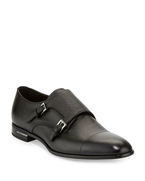 prada black monk shoes